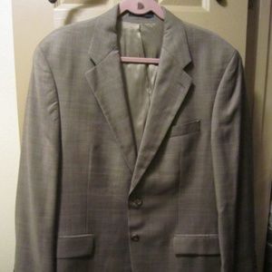 CHAPS RALPH LAUREN TAN PLAID SUIT JKT BLAZER 42R